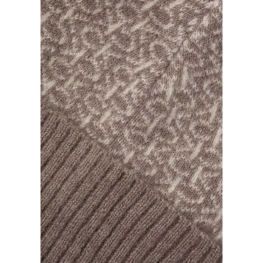 Beige Alpaca Leather Hat